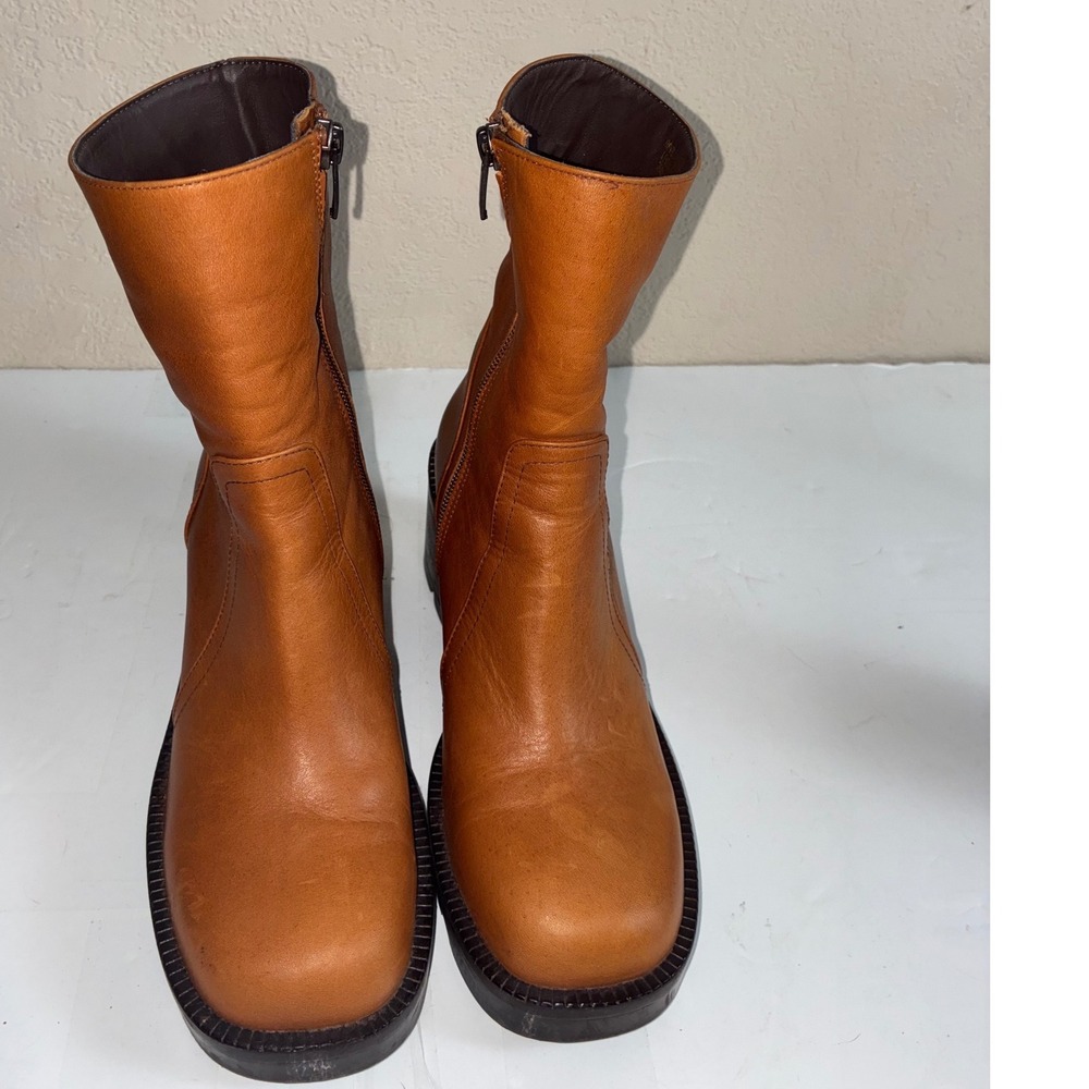 Vintage Y2K Steve Madden HOTT Brown Leather Bratz Platform Boots 8M